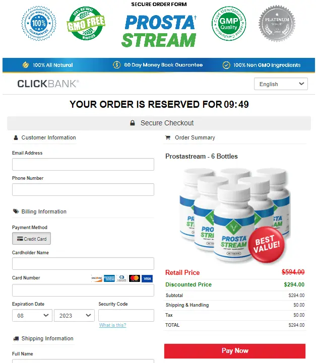 Prostastream Checkout